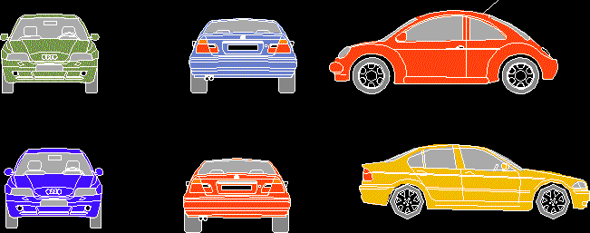 Shaded Car Colors DWG Plan for AutoCAD • Designs CAD