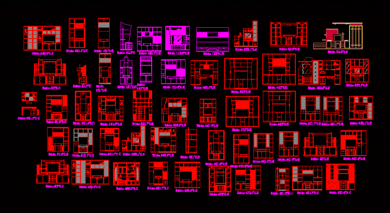 Shelves DWG Elevation for AutoCAD
