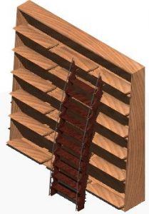 Bookshelves with Library Ladder 3D DWG Model for AutoCAD • Designs CAD