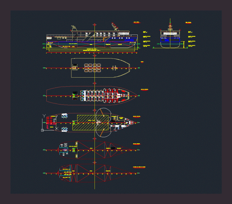 Ship DWG Block for AutoCAD