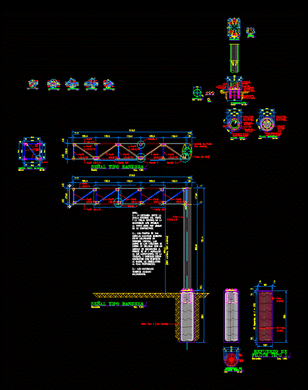 Signal Flag – Details DWG Detail for AutoCAD