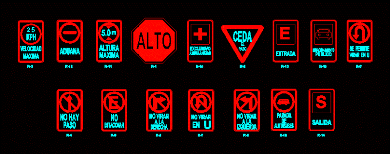 Signs DWG Block for AutoCAD