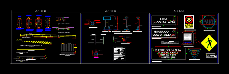 Signs Of A Bridge DWG Block for AutoCAD