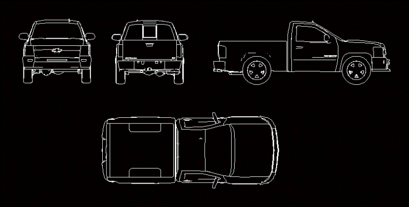 Silverado Truck 1 Cabin 1 DWG Block for AutoCAD