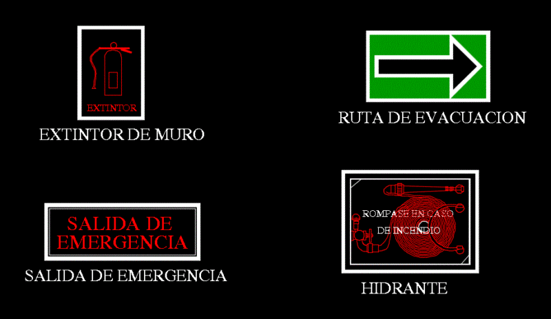 Simbologia Fire 2D DWG Elevation for AutoCAD