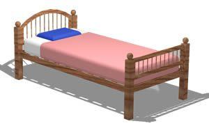 Single Bed 3D DWG Model for AutoCAD
