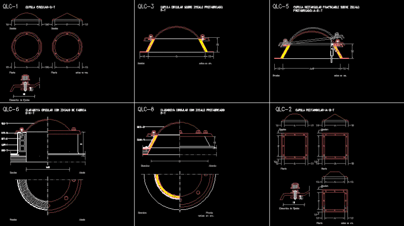 Skylights DWG Section for AutoCAD