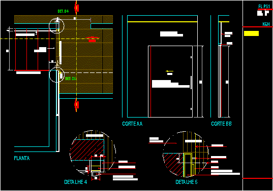 Sliding Door With Steel Structure Had In Wood Dwg Detail For Autocad Designs Cad