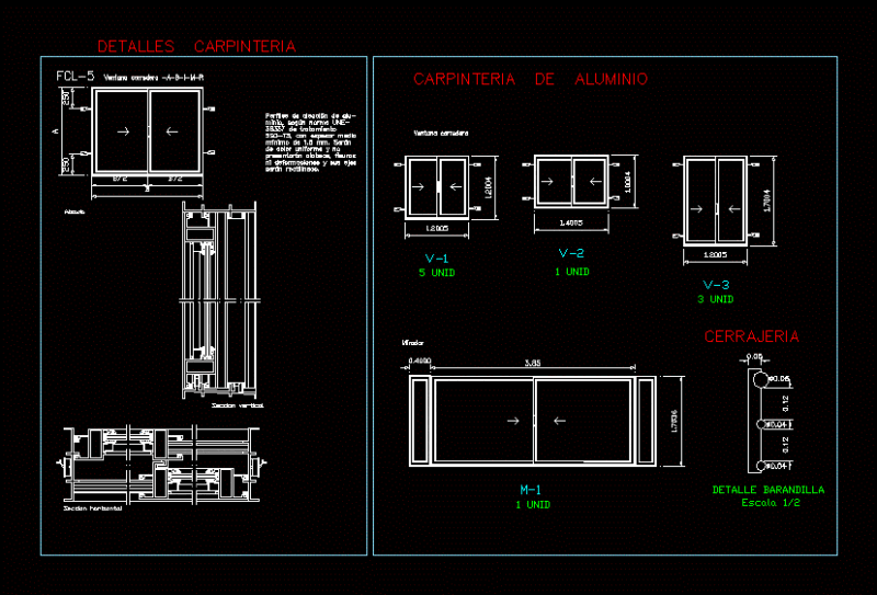 Sliding Window DWG Detail for AutoCAD