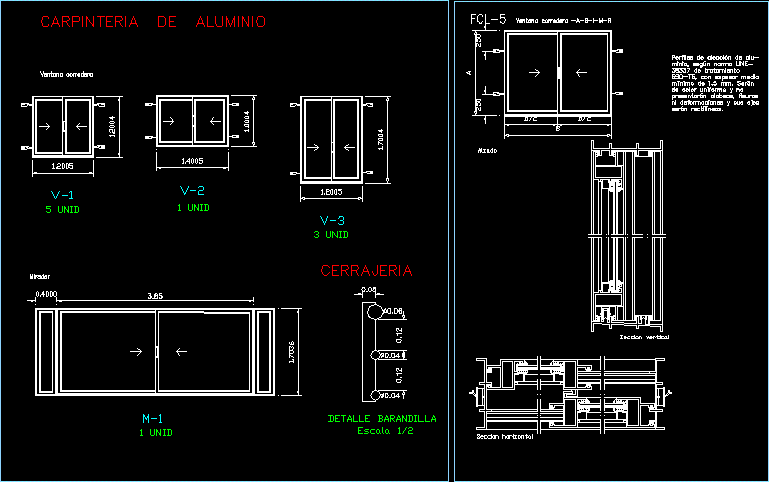 Sliding Window Aluminium DWG Detail  for AutoCAD 