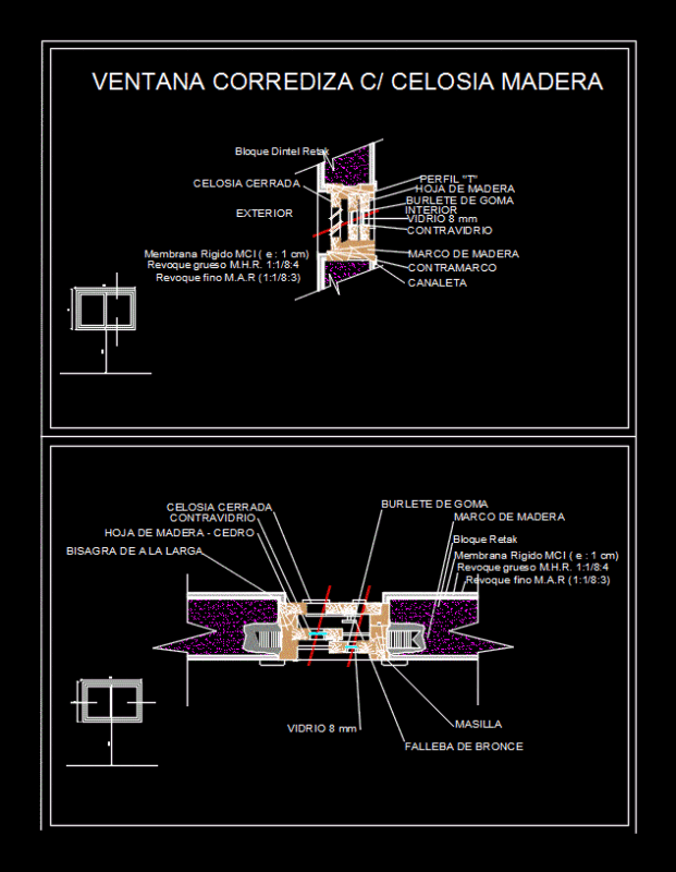 Sliding Window With Wooden Lattice DWG Section for AutoCAD