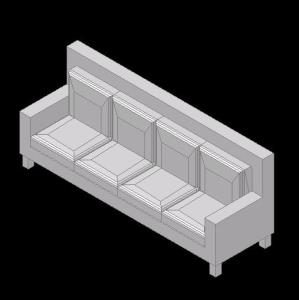 Sofa 3D DWG Model for AutoCAD
