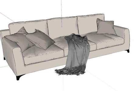 Sofa Gray 3D SKP Model for SketchUp • Designs CAD