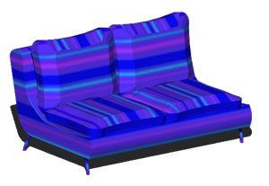 2 Seater Low Sofa 3D DWG Model for AutoCAD