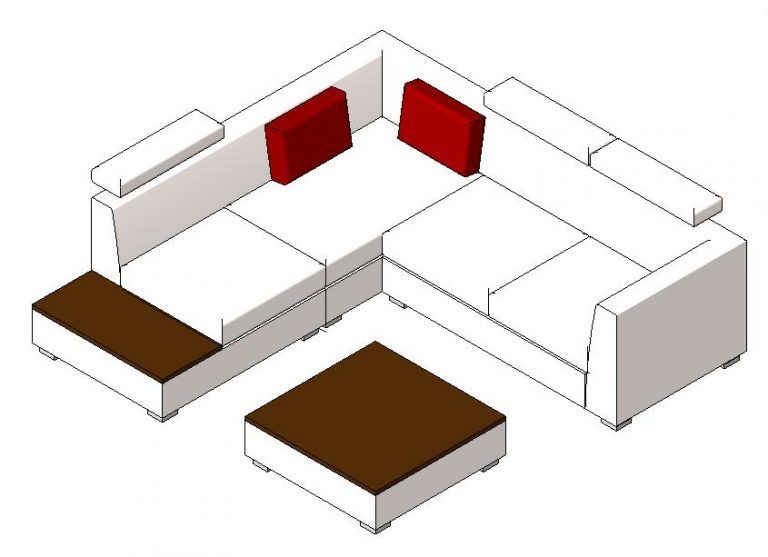 Sofa 3D DWG Model for AutoCAD • Designs CAD
