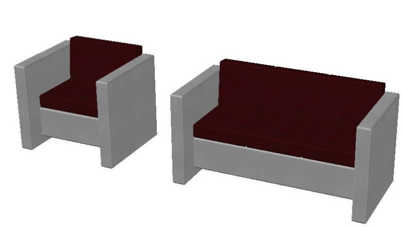 Sofa And Airmchair DWG Block for AutoCAD