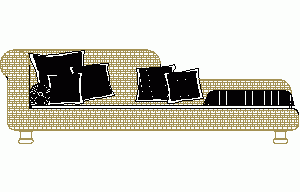 Wicker Sofa 2D DWG Block for AutoCAD