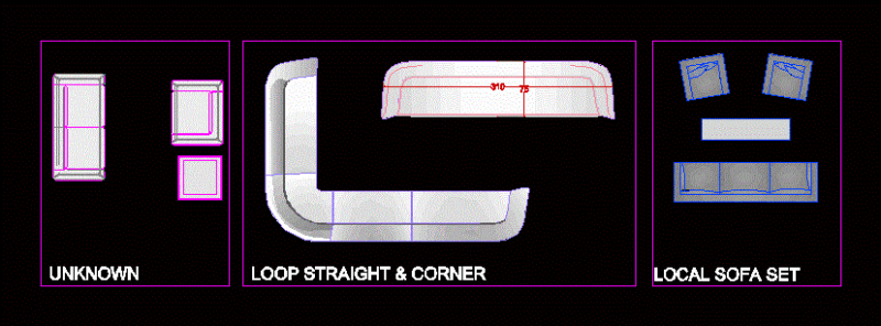 Sofas DWG Block for AutoCAD