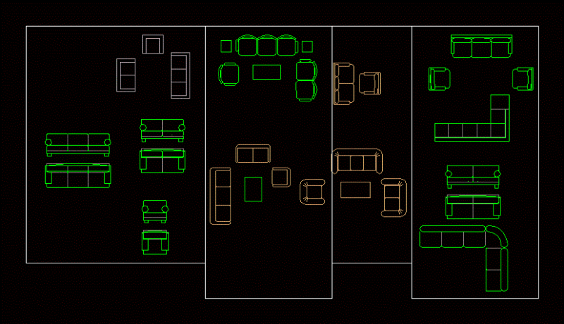 Sofas DWG Block for AutoCAD