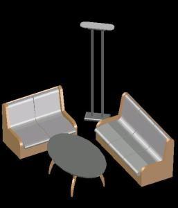 Sofas Table 3D DWG Model for AutoCAD