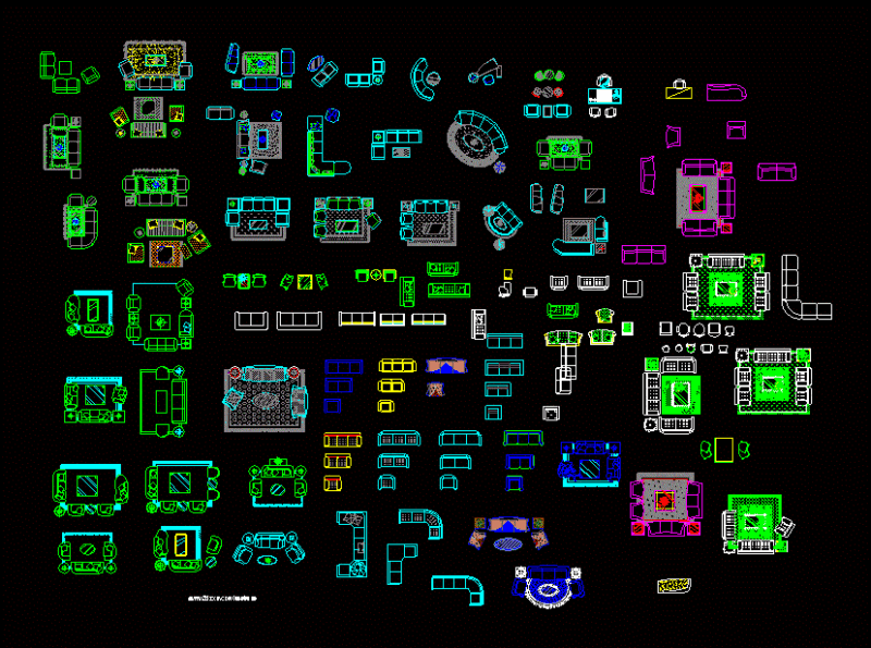 Sofas Blocks DWG Block for AutoCAD
