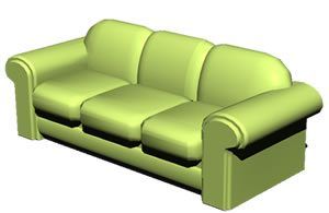 Rolled Arm Sofa 3D 3DS Model for 3D Studio Max