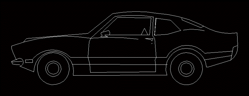 Sports Car Side View DWG Block for AutoCAD