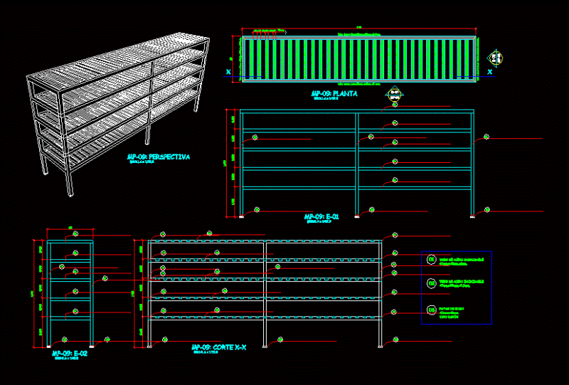 Stainless Steel Shelves DWG Block for AutoCAD