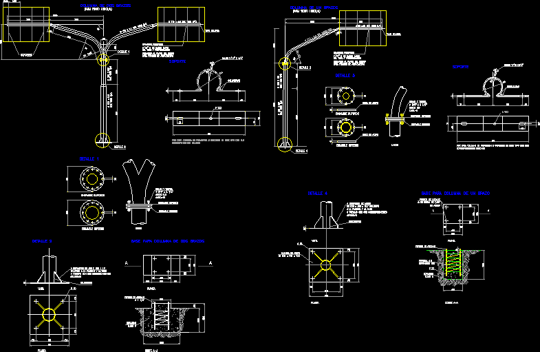 Опора освещения чертеж dwg