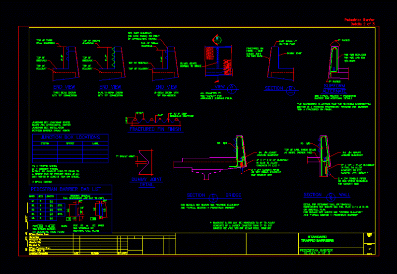 Standard Traffic Barrier – Bridge DWG Section for AutoCAD