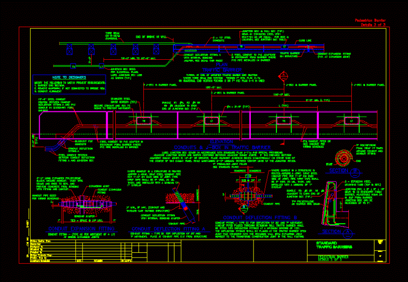 Standard Traffic Barrier – Bridge DWG Section for AutoCAD