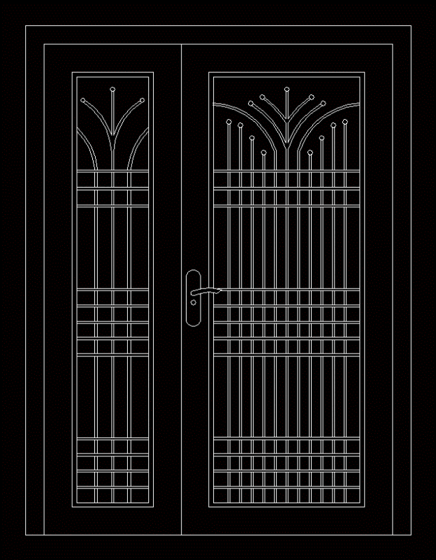 Steel Doors Elevation Drawing 2D DWG Elevation for AutoCAD