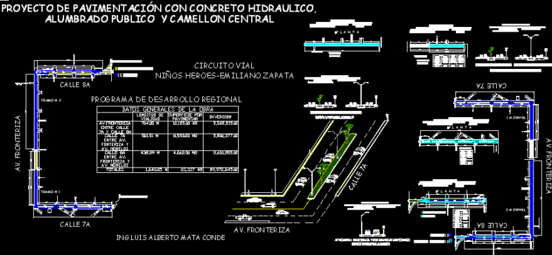 Streets To Be Paved DWG Section for AutoCAD