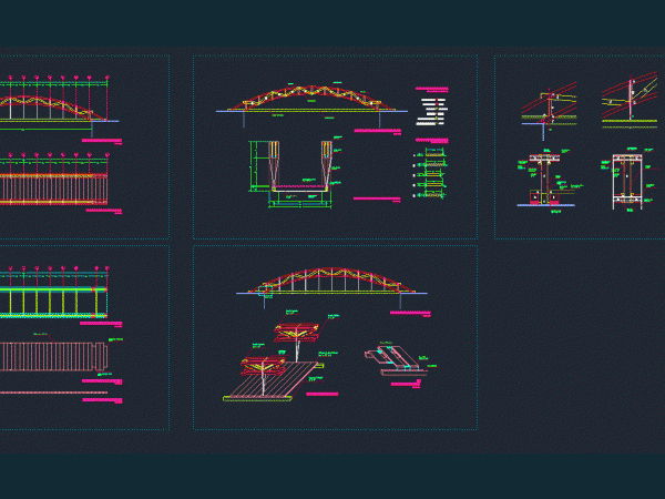 Structure Wooden Bridge DWG Detail for AutoCAD • Designs CAD