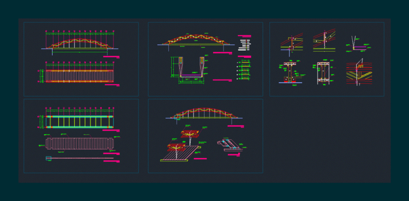 Structure Wooden Bridge DWG Detail for AutoCAD