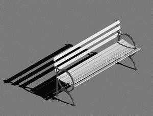Bench with Arms and Back with Slat 3D DWG Model for AutoCAD