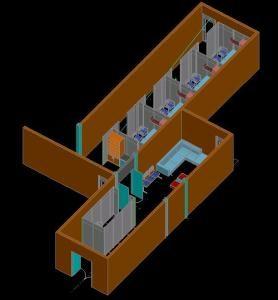 Survey Office 3D DWG Model for AutoCAD