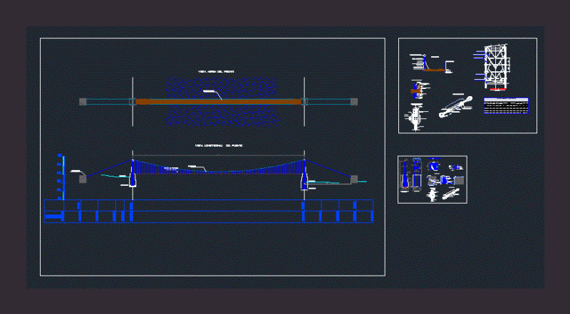 Suspension Bridge DWG Detail for AutoCAD