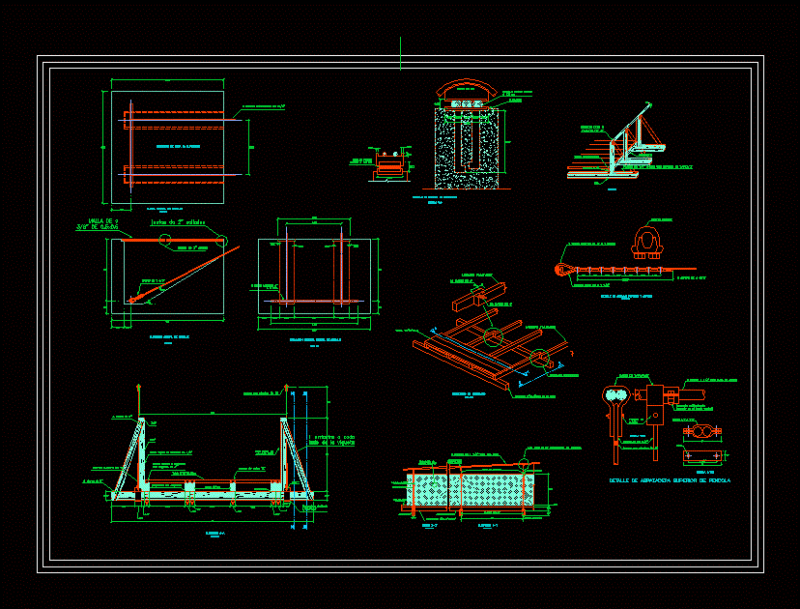 Suspension Bridge DWG Detail for AutoCAD