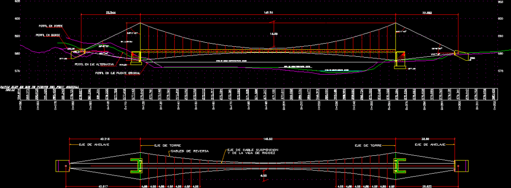Suspension Bridge Francisco DWG Block for AutoCAD