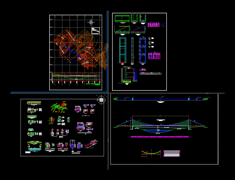 Suspension Bridge Veredal DWG Detail for AutoCAD