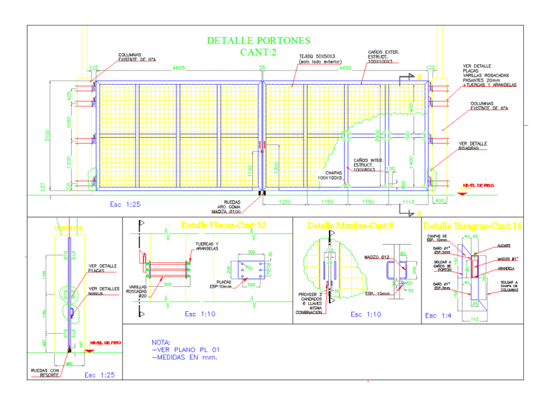 Swing Gates DWG Plan for AutoCAD
