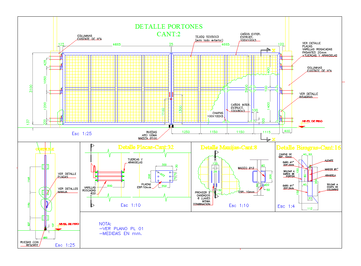 Чертеж dwg ворота распашные