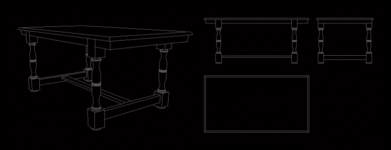 Table 2D DWG Block for AutoCAD