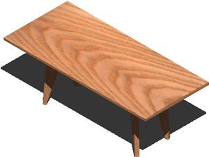 Rectangular wooden Table 3D DWG Model for AutoCAD