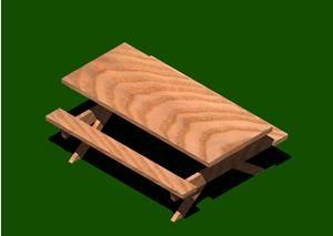 Garden Table with Bench 3D DWG Model for AutoCAD
