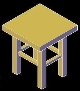 Table 3D DWG Model for AutoCAD
