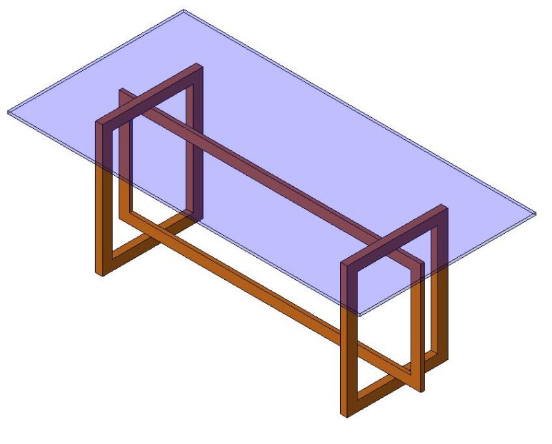 Table 3D DWG Model for AutoCAD