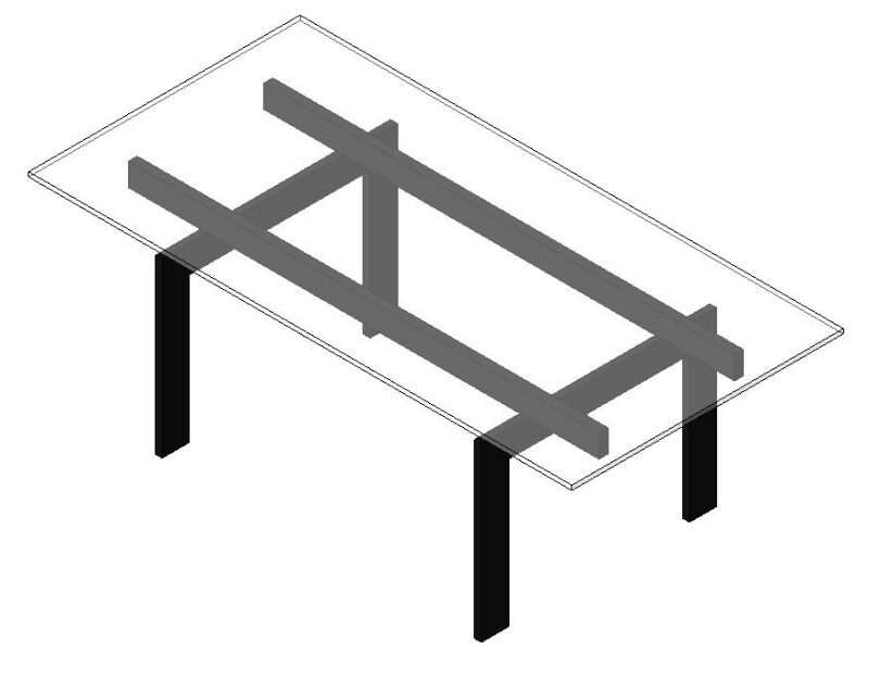 Table 3D DWG Model for AutoCAD