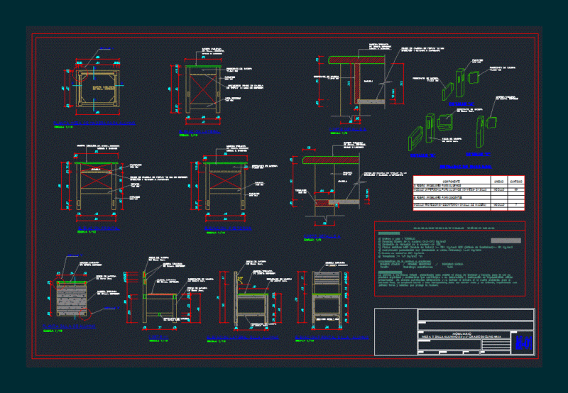 Table And Chair Student DWG Detail for AutoCAD